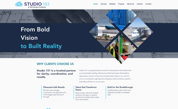 Studio 151: New website for construction management company