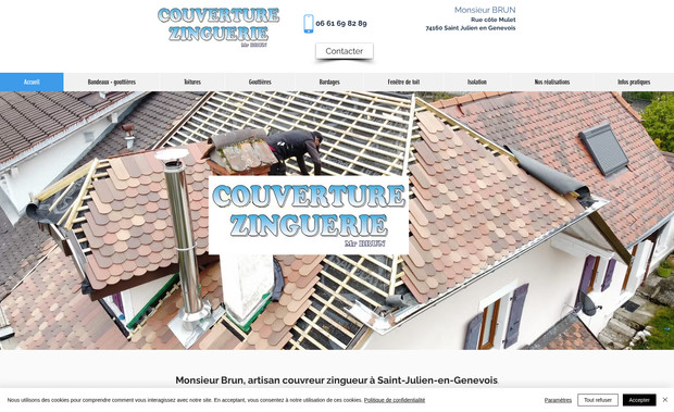Couvreur Brun: Création et gestion d'un site d'un couvreur situé à Saint Julien en Genevois dans le 74