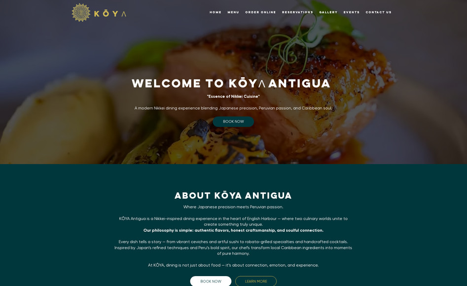 Koya Antigua: Website Design 