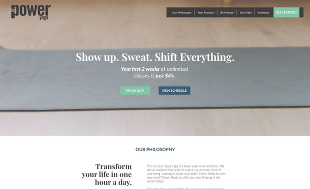 In Power Yoga: Website Development