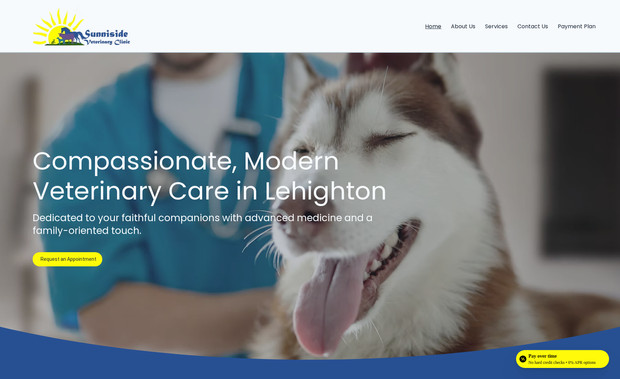 Sunniside Vet Clinic: We designed and developed this website for a new veterinary practice, creating a warm, professional online presence that highlights their services, mission, and story. The site features a clean layout, SEO optimization, mobile responsiveness, and key client tools like intake forms, referral options, and contact integrations.