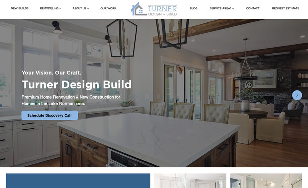 Turner Design Build: Turner Design + Build is a home renovation and custom home building company based in Huntersville, NC, serving the Lake Norman / Charlotte region (including Mooresville, Cornelius, Davidson, Concord). The new website rebuild on Wix Studio aimed to modernize their digital presence and better showcase their expertise.