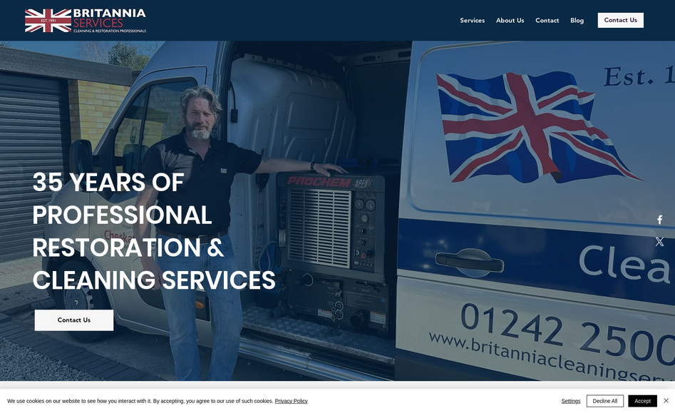 Britannia Cleaning Services: Full site redesign 