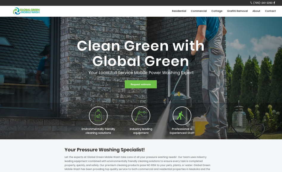 Global Green Mobile Wash: Custom website design & SEO