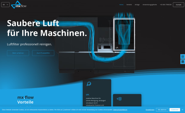 mx-flow gmbH: Für MX Flow GmbH durften wir bei impact marketing den gesamten visuellen und kommunikativen Auftritt neu gestalten:
Wir haben die Website neu konzipiert und umgesetzt, mehrsprachige Firmenbroschüren entwickelt sowie ansprechende Roll-ups für den Messeauftritt gestaltet – alles aus einer Hand für einen wirkungsvollen und konsistenten Markenauftritt. 
