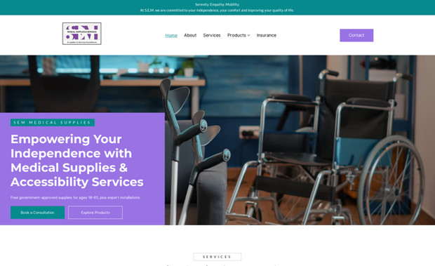 SEM Medical Supplies: Designed & Developed using Wix Studio. :)