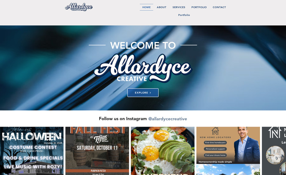 Allardyce Creative: New and improved website for Allardyce creative! Project included incorporating a secondary domain and domain transfer. Customized website design that is mobile friendly and reflects the client's logo seamlessly. Perfect way to display your creative portfolio!