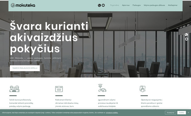 Mokuteka - Cleaning Services Website with Quote Request System: Overview:

Mokuteka is a professional cleaning service provider offering residential, office, and post-construction cleaning across Lithuania. The client needed a clear and credible website that would present services in a structured way and allow potential customers to quickly request a quote.

What We Did:

Clean & Professional Visual Identity:
Designed a minimalist, trust-building layout using light colors, structured content blocks, and soft animations to reflect cleanliness, order, and reliability.

Service-Based Structure:
Built separate service sections (e.g. house cleaning, office cleaning, deep cleaning) with pricing estimates, service scope, and visuals to help users understand what they’re getting.

Smart Quote Request Form:
Integrated a user-friendly form where visitors can select the type of cleaning, property size, preferred date, and leave additional comments. Submissions are sent directly to the admin for fast follow-up.

Optimized for Local Search & Mobile:
Implemented location-based SEO and fully responsive mobile design, ensuring easy access for users searching on-the-go.

Result:

Mokuteka.lt now functions as a professional lead generation tool for cleaning services, building trust and simplifying customer onboarding. The website reduces time spent on manual communication and increases conversion from visitors to paying clients.