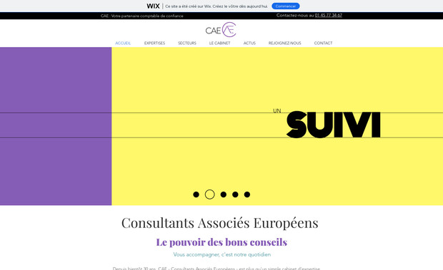 CAE : Site d'un cabinet d'expertise comptable à Paris.
Création du site incluant les images, textes et SEO.