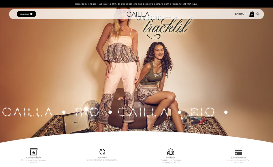 CAILLA: Desenvolvimento da Loja Virtual completa.