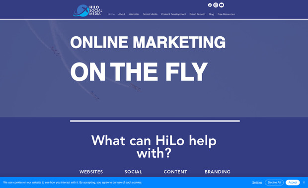 HiloSocialMedia: Marketing Company - Built in 7 days - $1,000

Worked on strategy and branding to focus the marketing company in a segmented market. Designed and built websites, content and materials.