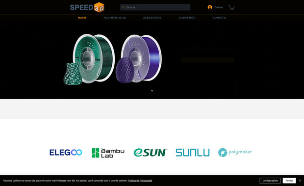 SPEED3D: Loja virtual para vendas Filamentos 3D