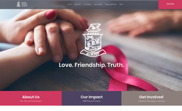 Upsilon Gamma: Branding, Web Design, Copywriting, Donation & Form Submission Tools,