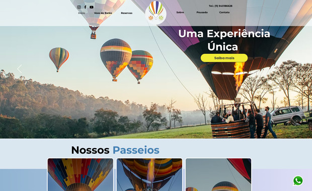 Clube do balão: Site com agendamento de voos