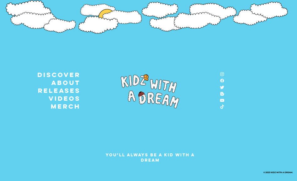 Kidzwithadream: A fully custom-designed and developed website for a recording label based in Atlanta. The site features a bold, modern, dynamic aesthetic that reflects the brand’s energy, complete with interactive moving elements, custom Velo animations and a custom loading animation. It also includes a built-in e-commerce platform for selling the label’s official merchandise, providing fans with a seamless shopping experience across all devices.