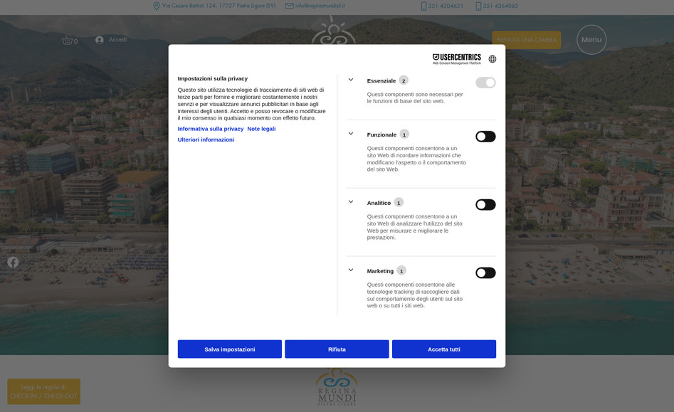 Regina Mundi: Sito per Albergo con tariffe e vendita voucher per soggiorni.