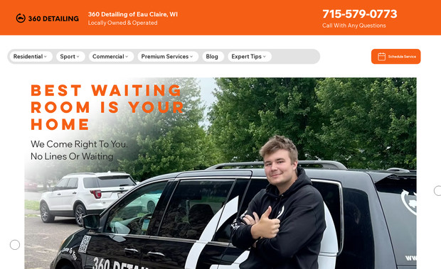 360 Detailing: For 360 Detailing, I designed a professional Wix website with a fully integrated online booking system, allowing customers to easily schedule services for their vehicles. The site highlights their range of services, including interior and exterior detailing, paint correction, ceramic coating, and more.

To enhance visibility and rankings, I implemented a comprehensive SEO strategy tailored for Eau Claire, WI, and the surrounding 20-mile radius. This resulted in their Google search rankings increasing from 20+ to top 1-3 positions, making them one of the most visible detailing services in the area.

Key Deliverables:
✅ Custom Wix Website – User-friendly, mobile-optimized, and designed for seamless navigation.
✅ Online Booking System – Integrated booking page for all detailing services.
✅ SEO Optimization – Improved keyword targeting, meta descriptions, and content to enhance local search rankings.
✅ Conversion-Optimized Content – Clear calls to action, membership incentives, and trust-building elements like customer testimonials.
✅ Service Expansion SEO – Optimized pages for specialty services like boat, ATV, and aircraft detailing to capture a wider audience.

This project positioned 360 Detailing as a leading mobile detailing service in Eau Claire, providing a competitive edge in the market. 🚗✨