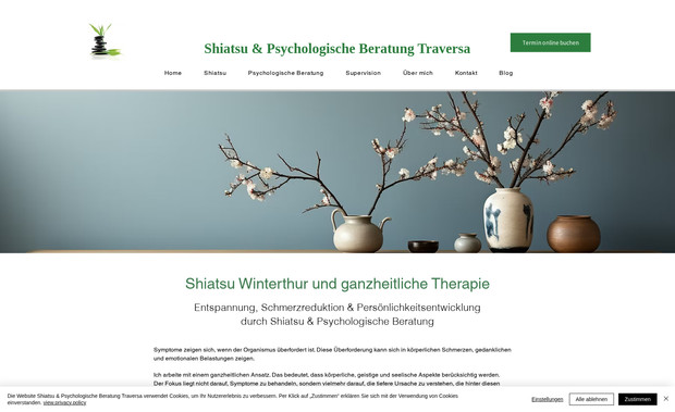 Shiatsu Traversa: Erfolgreiche Suchmaschinenoptimierung der Webseite: „Das Suchergebnis mit einem wichtigen Keyword hat sich stark verbessert. Die umgehende Unterstützung und effiziente Arbeitsweise von Angela habe ich sehr geschätzt.“ – C. Traversa, Shiatsu Traversa