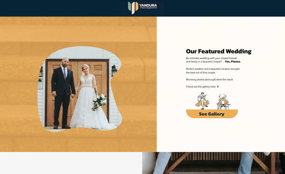Yandura Photography: As Yandura Photography launched their new brand, they needed an engaging way to present themselves online. The result was making some fun GIFs & illustrations, and streamlining a way to add as many pages and galleries as they could handle.