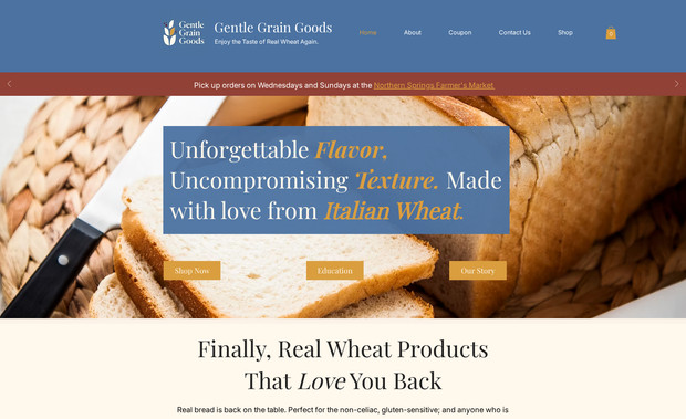 Gentle Grain Goods: Logo Design and Branding, Website Design and SEO.