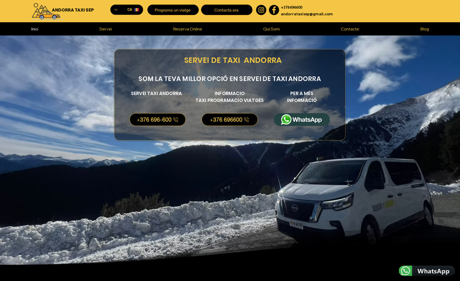Andorra taxi Sep : Website design, SEO Campaign and PPC