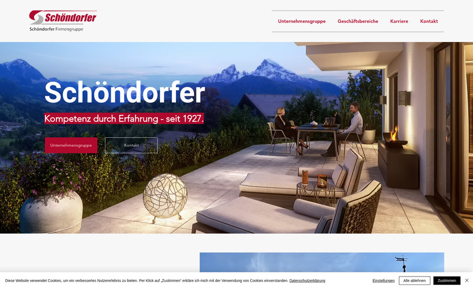 Schöndorfer Gruppe: 4 Corporate Websites für inhabergeführte Unternehmensgruppe