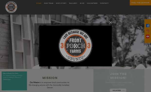 Front Porch Farms: Complete website design for Non-Profit with professional content writing and donation integration. Including Google Analytics set up.