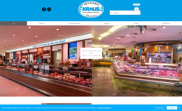 Metzgerei Kraus : Design Konzeption und Umsetzung der Webseite, Fotos auf der Startseite