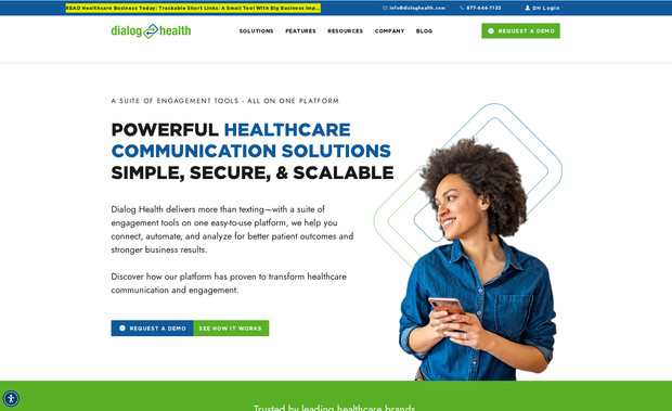 Dialog Health: Enterprise Two-Way Texting Platform for Healthcare: Dialog Health: Enterprise Two-Way Texting Platform for Healthcare + HR
Illustrated Domain partnered with Dialog Health to articulate and promote their scalable, HIPAA-compliant texting platform—designed for healthcare systems, provider groups, HR divisions and contact centers. Built to capture enterprise clients, the project clarified Dialog Health’s value proposition (reduced no-shows, improved engagement, streamlined workflows) and supported their go-to-market motion by defining messaging, refining architecture, and aligning web experience across healthcare, HR and call-center audiences. The site supports complex workflow descriptions (automated texting, two-way chat, analytics, integrations) and underscores compliance, scalability and enterprise readiness. 

Services Provided:
Website Strategy & Information Architecture • Messaging Framework & Copywriting • Page Content Structuring (Healthcare + HR + Contact Centre) • Service Architecture Mapping (Automated Workflows, Two-Way SMS, Analytics) • SEO & Metadata Setup • Launch Support & Stakeholder Training