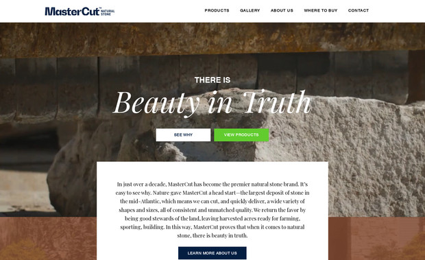 Master Cut Natural Stone: Custom Website / mobile Site with custom product design and print
. 