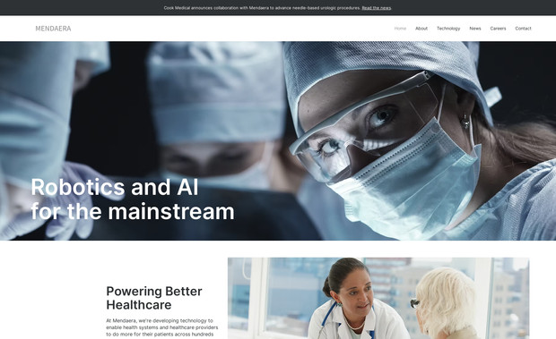 Mendaera: Website Redesign for a startup in California