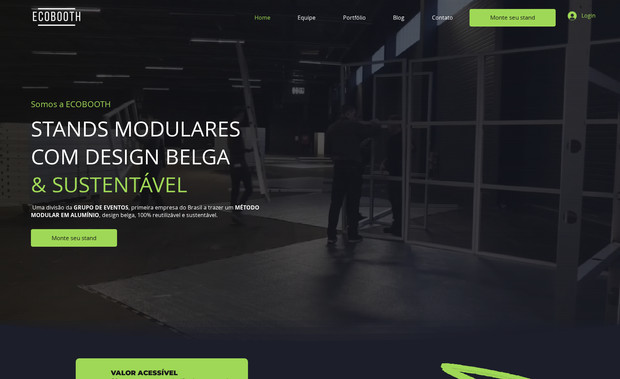 Ecobooth: Desenvolvimento de site profissional e programação de funcionalidades avançadas.