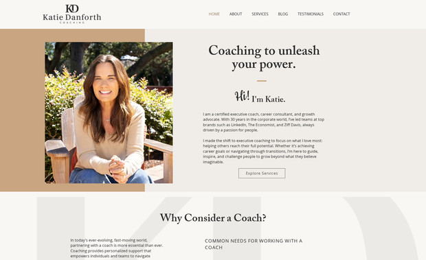  Katie Danforth: New website launched for an executive coach built from scratch to match her marketing materials