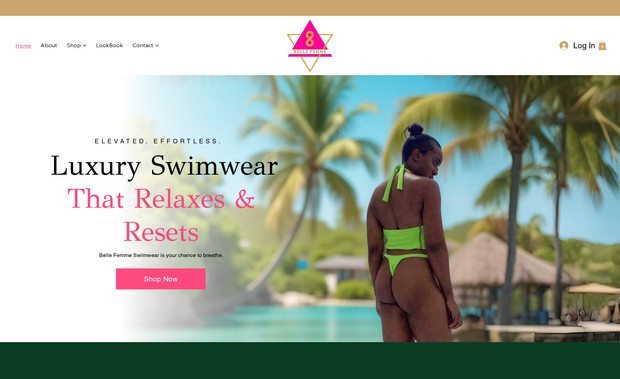 Belle Femme Swimwear: Designed a beautiful modern swimwear website on Wix Studio. Incorporated the Wix Stores app. 