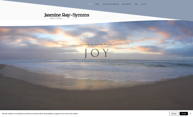 Jasmine Ray-Symms: Created the look and feel of the site with the client.