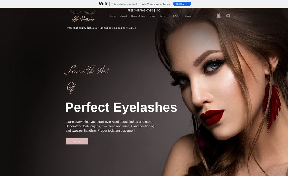 High Quality Lashes: Redesign Website Added Courses and Classes for Bookings