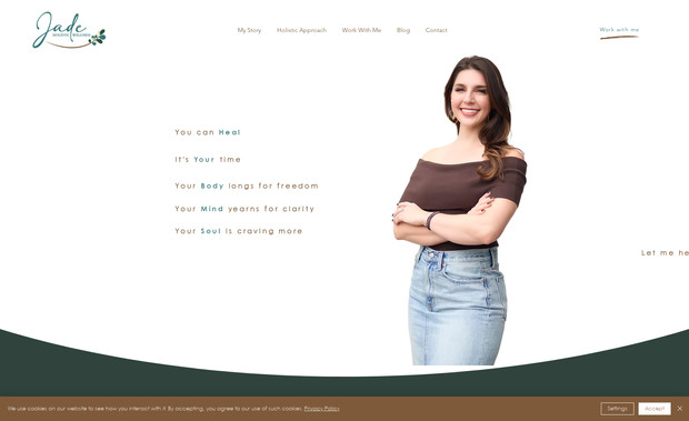 JadeHolisticWellness: We created the Jade Holistic Logo and Brand for Erica, and made a very extensive brand guide for her to use as guidance with her big social media following and content on other platforms.  We designed and built the site, which included a lot of custom photo work to create all of the decorative images. We also did a lot of photo editing to her photos to make them work across the site, and added a lot of movement with animations. This site integrates with an outside calendar software that is embedded on different pages. We also set up the Wix booking system and Wix blog on the site as well. 