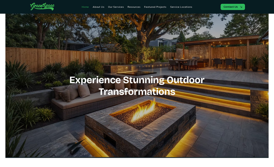 Greenspace: A professional and visually appealing website for a landscaping company, designed on Wix Studio to showcase services, highlight past projects, and attract potential clients with an intuitive and modern layout. Optimized for SEO and lead generation.