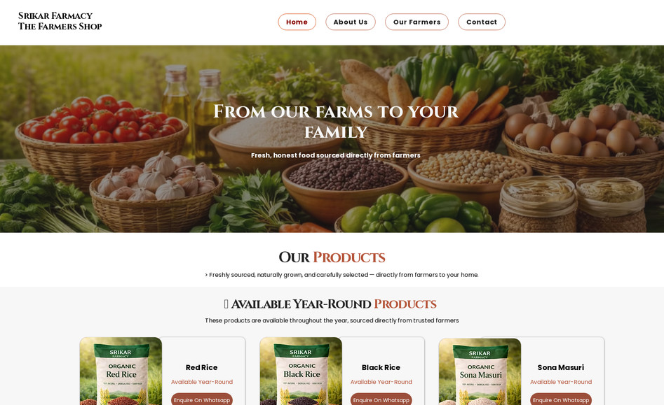 Srikar Farmacy 1: I completely redesigned the Srikar Farmacy website from scratch on Wix, focusing on a clean, modern, and user-friendly layout.

The project included:

Full website redesign with a fresh, professional look

Improved navigation and page structure for better usability

Clean content placement for clear communication

Mobile-responsive design for all screen sizes

Performance and loading speed optimization

Consistent branding and visual hierarchy

The goal was to create a trustworthy, easy-to-navigate website that clearly presents the brand and improves the overall user experience.