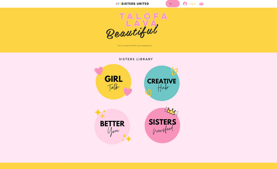 Sisters United: Design and Mobile App for the Wix website 
