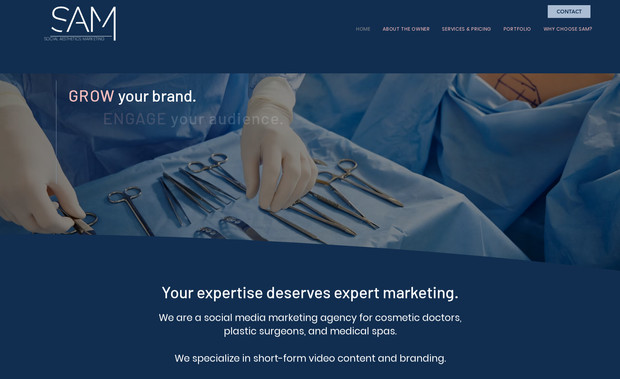 Social Aesthetics Marketing: Website for social marketing agency focused on attracting new aesthetic and surgical practices.