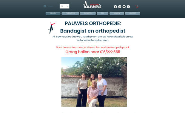 pauwels-orthopedie: Site e-commerce pour Pauwels Orthopedie, avec catalogue de produits médicaux, commandes en ligne et intégration des infos pratiques.