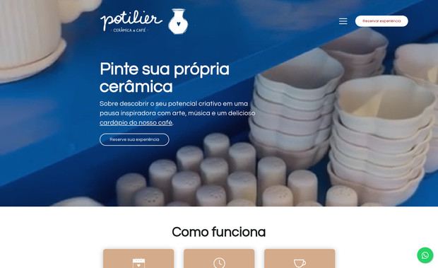 Potilier: Website desenvolvido para cliente que permite agendamentos Online, compra de cartão presente e apresentação da empresa.
