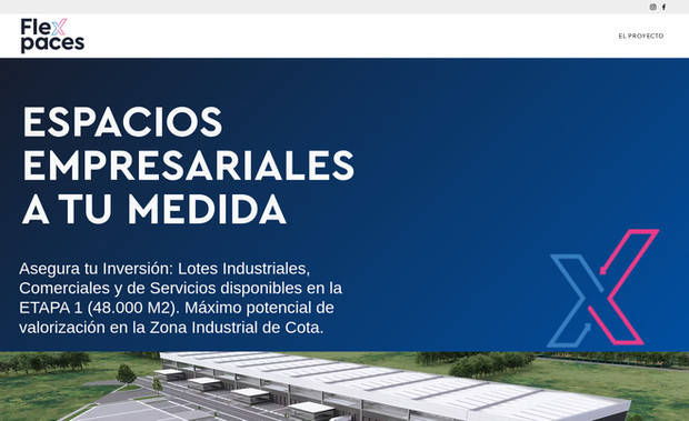 Flexpaces: Landing Page para venta de propiedades (lotes) en Colombia. 