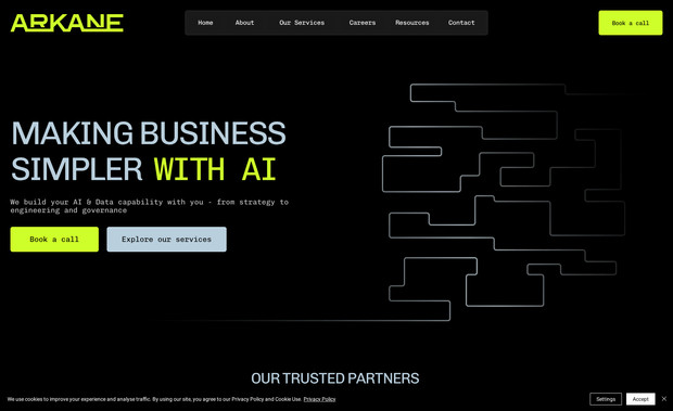 Arkane Group: AI Startup Website