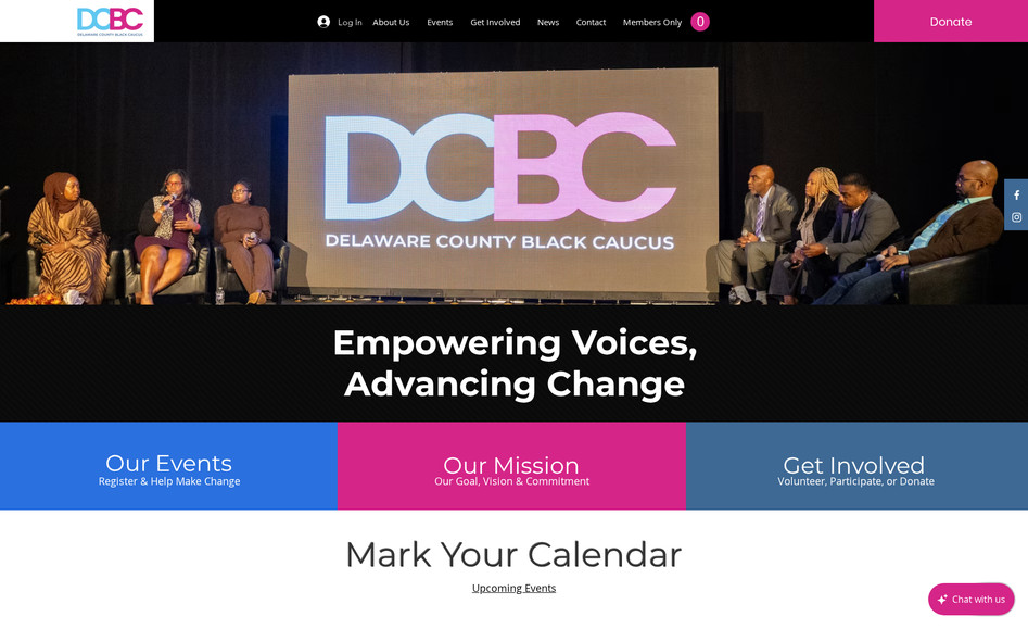 Delaware County Black Caucus (DCBC): iCreate partnered with the Delaware County Black Caucus (DCBC) to redesign and modernize their website, creating a professional platform that reflects their mission of advocacy, engagement, and community leadership. The new site provides members and visitors with clear access to event information, donation tools, and organizational resources.

Beyond the website launch, iCreate continues to serve as DCBC’s operations and marketing support partner. We assist with event marketing campaigns, sponsorship collateral, digital outreach, and ongoing site management to ensure the organization’s initiatives reach a wider audience and maintain momentum.

This project demonstrates iCreate’s ability to provide not only a polished, functional website but also long-term strategic support that helps advocacy organizations grow their visibility, engage their members, and deliver lasting community impact.