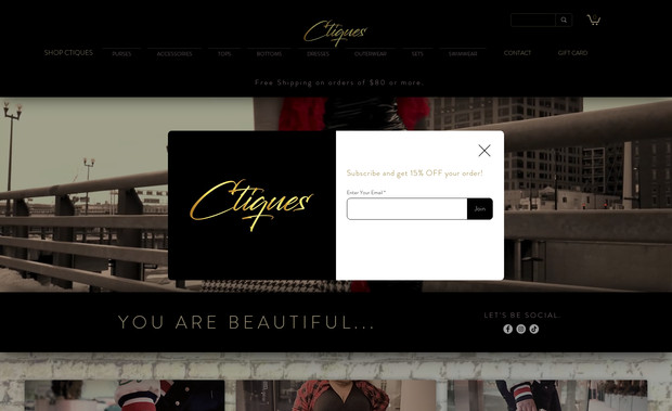 Ctiques: This client was looking for a website redesign, wanting to update their digital media vision to match their fashion forward approach and eye for all things trendy. We were excited to work alongside this company in creating a site that showcased her fashion know-how, highlighting her styling approach and incorporating her branding into a new and improved site that focused on optimizing e-commerce functionality and the overall user experience.