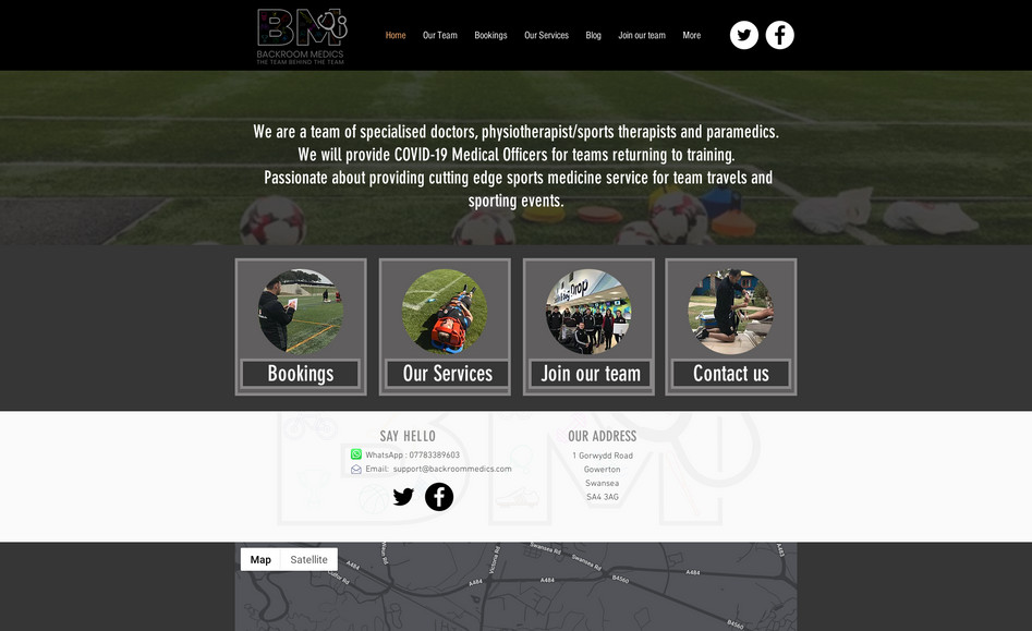 Backroom Medics: A sleek design for a team of medics looking to promote their business