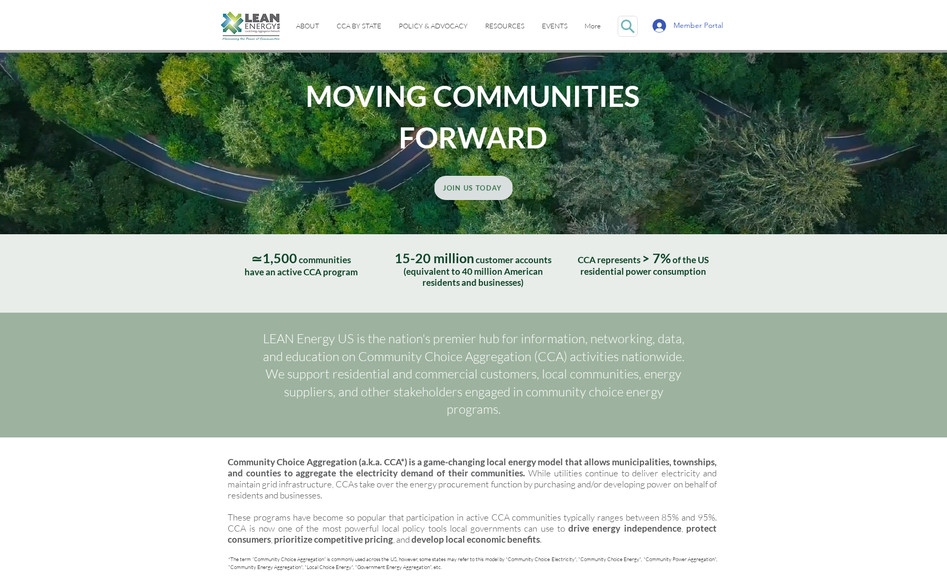 LEAN Energy US: Built a customized members area for paying LEAN Energy members to access special resources through the website, based on their permissions, and a membership directory. 