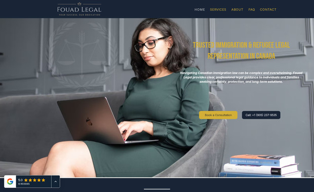 Fouad Legal: Fouad Legal – Immigration & Refugee Law Website Development

Client: Fouad Legal
Industry: Immigration & Refugee Law
Platform: Wix Studio
Services Provided: Website Design, SEO Structure, Content Development, UX Architecture

Project Overview

Wave Genius partnered with Fouad Legal, a Canadian immigration and refugee law firm, to design and develop a professional website that clearly communicates complex legal services while establishing authority, credibility, and trust with prospective clients.

The goal of the project was to create a structured, easy-to-navigate platform that organizes multiple immigration legal services into a clear framework while maintaining strong search engine optimization and a polished legal brand presence.

Key Objectives

The website was designed to accomplish several important goals:

Clearly explain immigration and refugee legal services in accessible language

Create a logical service structure for complex legal categories

Establish Fouad Legal as a trusted legal authority

Optimize pages for search engines and long-term content growth

Provide a smooth user experience for individuals seeking legal help

Website Strategy & Architecture

Wave Genius built the website around a service-based architecture, allowing visitors to easily navigate the firm’s areas of expertise.

Core sections include:

Immigration & Refugee Legal Services

Permanent Residence Pathways

Citizenship Applications & Issues

Inadmissibility Matters

Removal Proceedings & Legal Remedies

Federal Court & Judicial Review Applications

Notary Services

Each service page was structured with clear explanations, eligibility guidance, and contextual legal insights designed to help visitors better understand their options.

SEO & Content Development

Because immigration law involves complex terminology and strict legal processes, Wave Genius developed content that balances legal accuracy with readability.

The SEO strategy included:

Structured service pages for immigration practice areas

Keyword-focused page headings and metadata

Clear topic segmentation to support search visibility

Internal linking between related immigration services

This approach allows the site to grow over time as new legal content and insights are added.

User Experience & Professional Presentation

For law firm websites, clarity and professionalism are essential. The design focuses on:

Clean layout and professional typography

Clear service explanations without overwhelming legal jargon

Logical page hierarchy and navigation structure

Mobile-friendly responsive design

Visitors can quickly identify relevant services and understand how Fouad Legal can assist with their immigration matters.

Results

The completed website provides Fouad Legal with a strong digital presence that supports both credibility and discoverability.

The firm now has:

A modern professional website aligned with legal industry standards

A scalable SEO foundation for future content growth

Clear service pages designed to convert visitors into consultations

A structured framework for immigration and refugee law topics

Built by Wave Genius

Wave Genius specializes in building high-performance websites for professional service firms, combining thoughtful design, strong SEO architecture, and content strategies that support long-term growth.